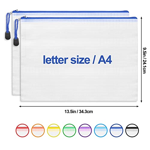 EOOUT 24pcs Mesh Zipper Pouch Bags, for Organizing Storage, Waterproof Zipper Pouches, Letter Size, File Bags for Toys, Puzzle, Board Games - style: a-24pcs