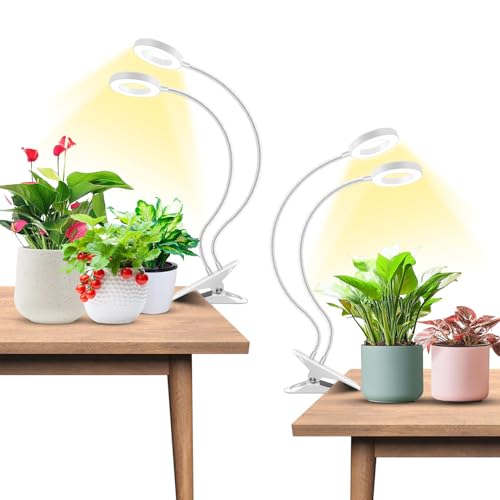 Wiaxulay Plant Grow Light Indoor Growing, 3.5in Clip Full Spectrum 2 Pack - size: 2 Pack