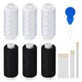 6 Pcs Sewing Thread Kit, 400 Yards Each Spool 402 Polyester Thread with Sewing Needle & Threader, Sewing Threads for Sewing Machine, Hand Stitching, Embroidery - color: 3black+3white