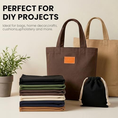 Wildarms 100% Cotton Canvas Fabric by The Yard - 59" Wide 12oz(per Linear Yard) Medium-Heavy Duck Canvas for Sewing DIY, Tote Bags, Upholstery & Embroidery (Brown, 1-Yard Pre-Cut Piece) - color: Brown, size: 1-Yard Pre-Cut (Non-Continuous)
