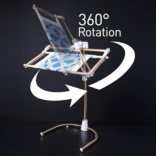 Daylight Company Stitchsmart Stand, Adjustable Embroidery Hoop Stand, Rotated Cross Stitch Stand, Hoop Holder, Hands Free Needlework Stand for Art Craft Sewing Projects,White - color: Stitchsmart Stand 2