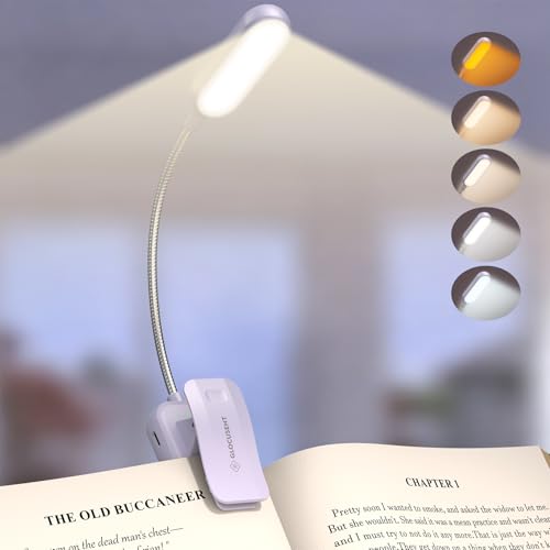 Glocusent 20 LED Reading Lights for Books in Bed, Eye Caring Reading Light - color: Purple, size: Upgraded