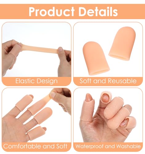 Thumb Protector, 20 Pcs Rubber Thumb Protector for Wounds (Skin Color)