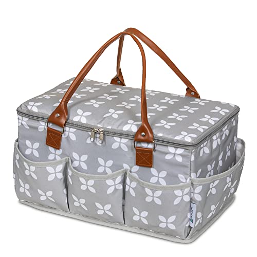Moteph Extra Large Diaper Caddy, Craft, Toy Organizer with Zip-Top Cover with Waterproof Wet/Dry Bag - Perfect for Baby Shower - style: Without Changing Mat