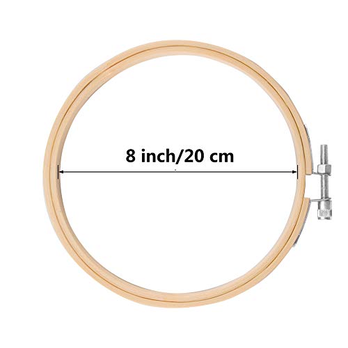 GIEMSON 8 Inch Bamboo Embroidery Hoops, 12 Pack - size: 8 inch