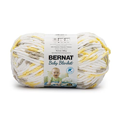 Bernat BABY BLANKET BB Chick & Bunnies Yarn - 1 Pack of 10.5oz/300g - Polyester - #6 Super Bulky - 220 Yards - Knitting/Crochet - color: Chick & Bunnies, size: 1 Pack