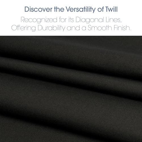 Pico Textiles 1 Yard Bolt Black Poly Cotton Twill Fabric - color: Black, size: 1 Yard Bolt