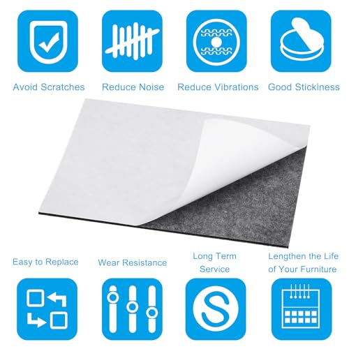 PATIKIL 8x6 Inch Lamp Base Felt, 6Pack 3mm Thickness Rectangle Felt Furniture Pad Soft Adhesive Non-Slip Anti-Scratch Backed Felt for Lamp Furniture DIY Craft, Grey - color: Grey, size: 8x6 Inch