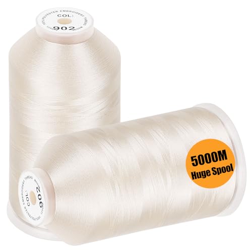 New brothread 2 Huge Spools Embroidery Machine Thread -Ivory - color: Ivory-902