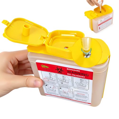 Sijidou Needle Hub Clipper for Syringe and Disposal Sharps Container, Fits for Home and Travel,Compatible with Insuline Syringes, Function for Cutting Syringe Needles Hub (NC-01)