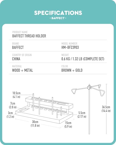 Baffect Thread Spool Holder With Sewing Organizer Ideal For Quilters