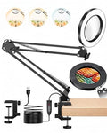 TANYO 10X Magnifying Glass with Light, 3 Color Mode, Hands Free(Black)