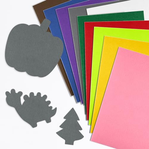 CHRORINE 10 Pcs Grey Felt Fabric Sheets Self Adhesive Felt Sheets 8 x 12 Inches Felt Paper for Art and Craft Supplies - color: Grey