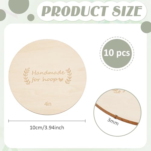 BENECREAT 10 Pack Wooden Embroidery Backing Discs,3.94inch Wooden Backs for Finishing Embroidery Hoops, Crossing Stitch Hoop for DIY Needlework Projects Sewing Craft - size: 100mm