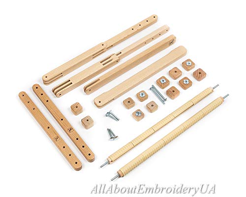 Needlework Table and Lap Hands-Free Stand with Adjustable Frame Made of Organic Beech Wood Tapestry Cross Stitch Embroidery Frame Holder (25x32 cm (9.8" х 12.5")) - size: 9.8" х 12.5"