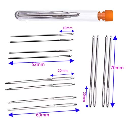 GCIYAEN Large Eye Sewing Knitting Needles Blunt Yarn Needles Leather Needles Embroidery Needles Bent Wool Tapestry Needles (12PCS Blunt)