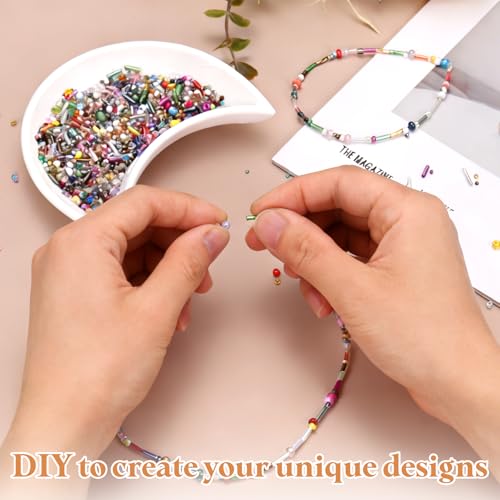 MECCANIXITY 5000 Pcs Mixed Glass Seed Beads, 1.5-6mm Mini Loose Glass Bugle Spacer Bead Embroidery Beads for DIY Craft Projects Earrings Necklaces Bracelets Jewelry Making, Coffee Color - color: Coffee Color