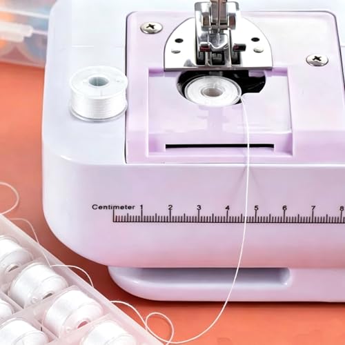 25pcs White Sewing Thread with Storage Box and Spool Prewound Bobbins Polyester Thread for Hand Machine Sewing Embroidery - color: white