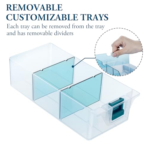 MyGift 11 Inch Craft Storage Organizer Case With 6 Drawers - color: Blue