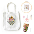 MAKHOT Canvas Tote Bag Embroidery Kit for Beginners,Cross Stitch Kits for Adults,Embroidery Bag Women(White) - color: White