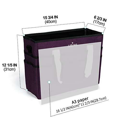 JJRING Craft Organizer Tote Bag Large Art Storage Caddy Deep Purple - color: Deep Purple, size: Large