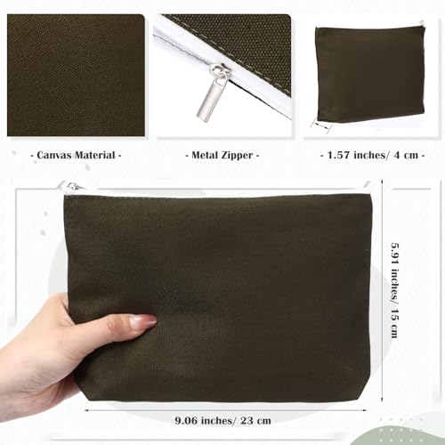 Reginary 10 Pcs Canvas Makeup Bags Bulk Blank Cosmetic Bags,Macaron Color - color: Macaron