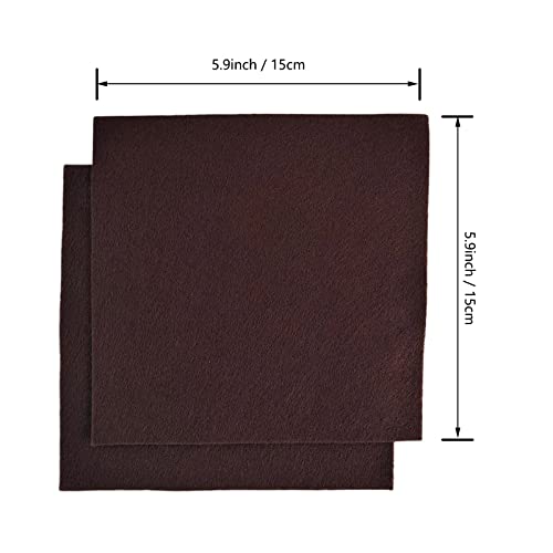Jtnohx Soft Felt Fabric Flexible Craft Felt Sheets Dark Brown 6" 20Pcs - color: Dark Brown