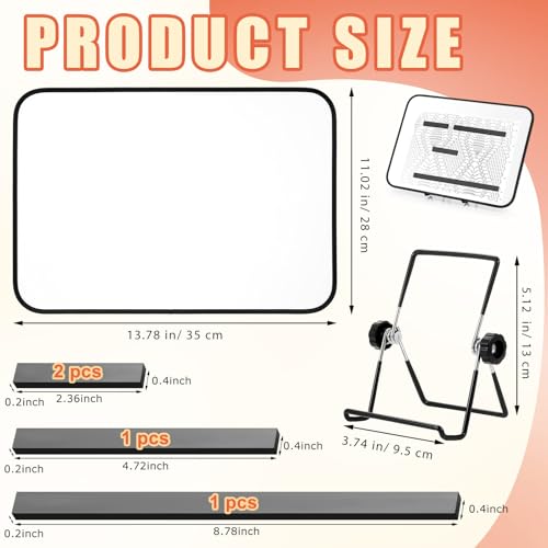 Flutesan 11 x 14 Inches Knitting Pattern Holder with 4 Replacement Magnets Knitting Chart Keeper Magnetic Board Cross Stitch Supplies for Crochet(Black Border) - color: Black Border, size: 11 x 14 Inches