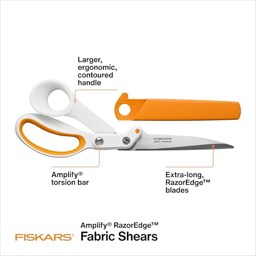 Fiskars 10" Amplify RazorEdge Fabric Scissors, Heavy Duty Fabric Shears - style: Amplify RazorEdge 10"