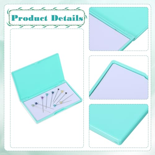 Magnetic Needle Holder, Magnetic Needle Case Rectangle Needles Tin Portable Sewing Needles Box for Pin Holders Organizer (Light Green)