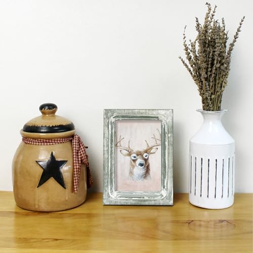 CVHOMEDECO. 4x6 Picture Frame Made of Solid Wood High Definition Glass Rustic Vintage Designs Small Photo Frame for Tabletop Display and Wall Mounting, Distress Grey - color: Distress Grey A, size: 4" X 6"
