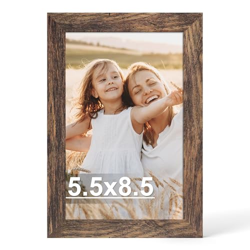 Hongkee 5.5x8.5 Diploma Frame with Real Glass Cover(Rustic Brown, 1 Pack) - color: Rustic Brown, size: 5.5X8.5 in