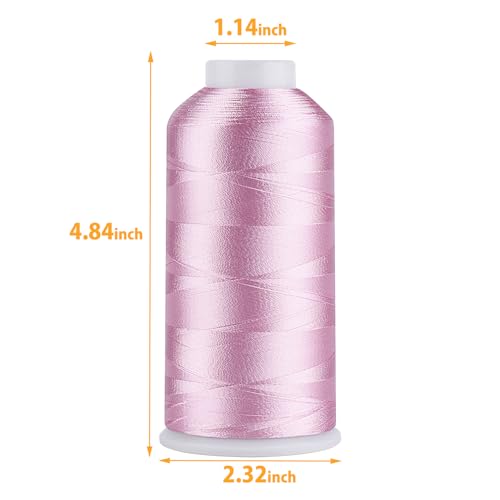 Simthread Rayon Embroidery Thread 5500 Yards, 40wt 100% Rayon Viscose for Commercial and Domestic Machines - Pink 1116 - color: Pink1116