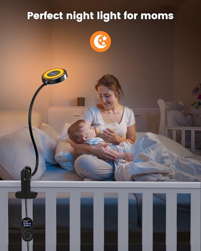 Glocusent 72 LED Desk Lamp for Dorm,Amber Night Light with Remote Control - color: Black with Remote