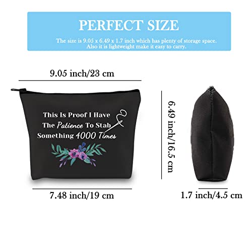 GJTIM Cross Stitch Gift Cross Stitch Project Bag This Is Proof I Stab Something 4000 Times Sewing Project Bag - color: Sth. 4000 Times Black