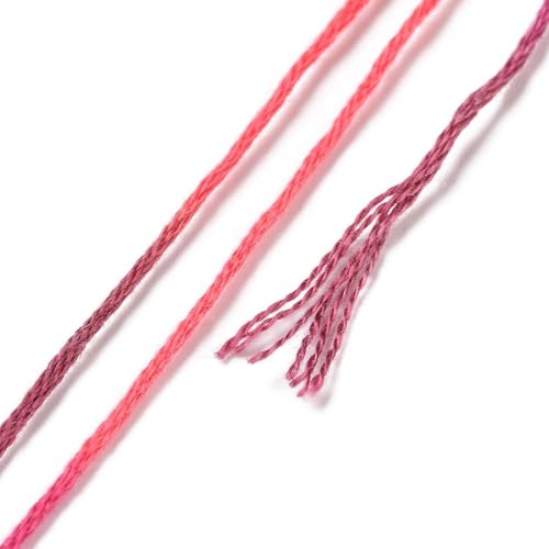18 Skeins 18 Colors 6-Ply Polyester Embroidery Floss Cross Stitch Threads Segment Gradient Color for Jewelry Making Bracelet Stitching Craft Supply 0.5mm,Blue Pink - color: 18 Skeins,blue Pink
