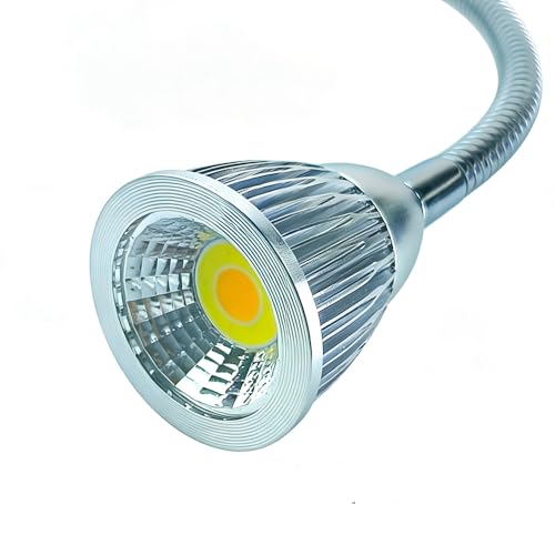 QUANS 5W 3 Colors LED Clip on Tube Flexible Work Desk Table Bed Light SR - color: Silver