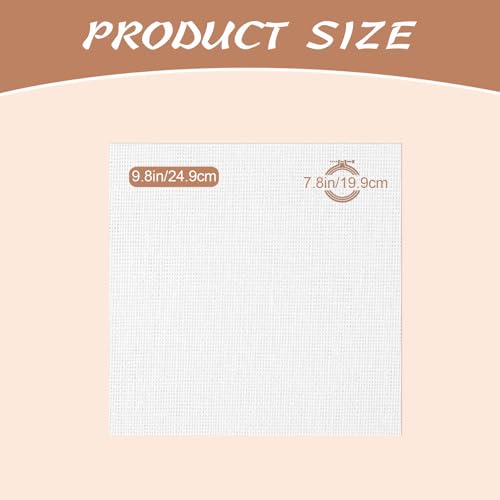 20 PCS Linen Embroidery Fabric, 9.8 × 9.8 Inch Bright White Fabric - color: Bright White, size: 9.8×9.8 Inch