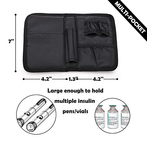 apollo walker Insulin Cooler Travel Case with Ice Packs and Insulation - color: Black, size: Medium