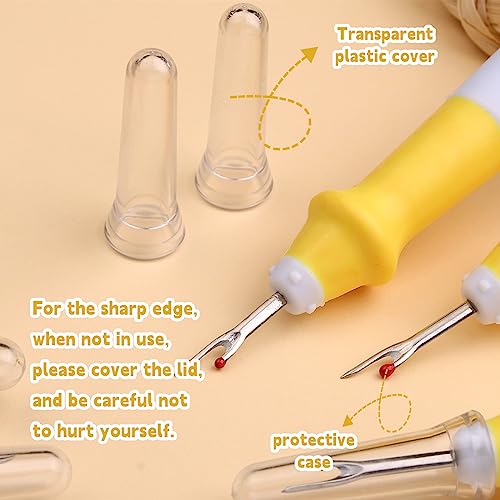ZMAAGG Seam Ripper, Yellow Ergonomic Grip Handle, 5 PCS Stitch Remover Tool - color: Yellow