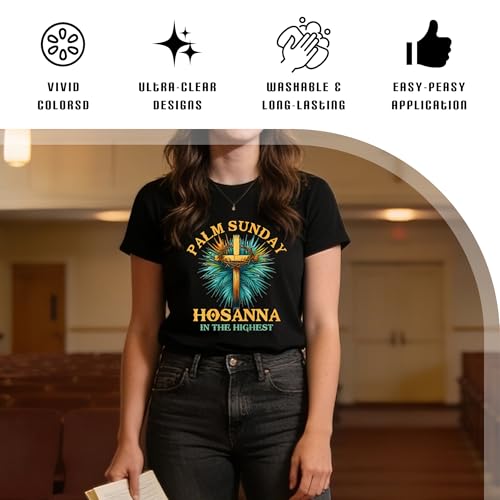 Dazoratix Christian Iron on Transfers - 20 Sheets Jesus Religious DTF Ready to Press Bible Verse Cross Heat Patches Stickers Vinyl Decals for T Shirts Clothes Bag Pillow DIY Crafts Applique Decoration - style: Christian