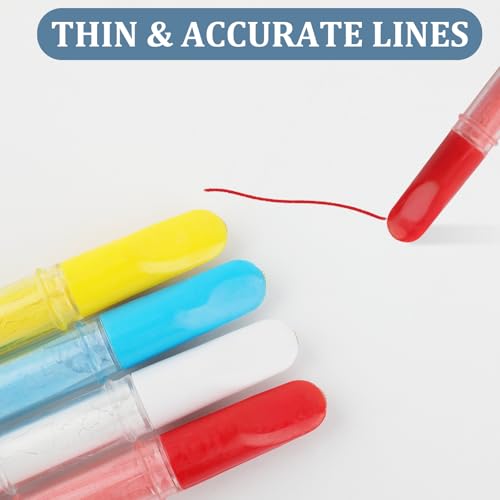 4 PCS Sew Fabric Chalk Markers, Fabric Chalk Pencil for Sewing and Quilting, Crafting, Erase Tailors Liner Pen for Cloth, Leather (Red/Yellow/White/Blue)