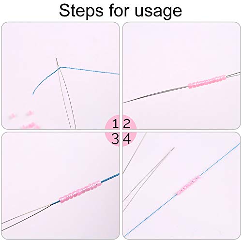 12 Pieces Beading Needles, 6 Size Collapsible Eye Needles for Beading - style: 12pcs-4sizes