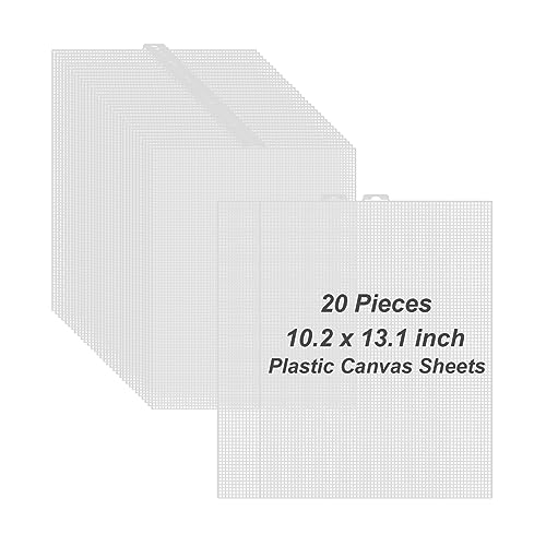 20 Pieces 7 Count Plastic Canvas Sheets, 10.2x13in Plastic Mesh Sheet - size: 10.2x13-20pcs