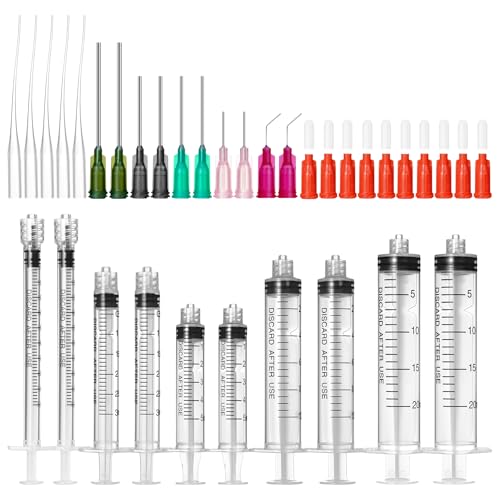 Glue Applicator Syringe with Blunt Tip Needle, Sealed Cap, Dispensers Tips