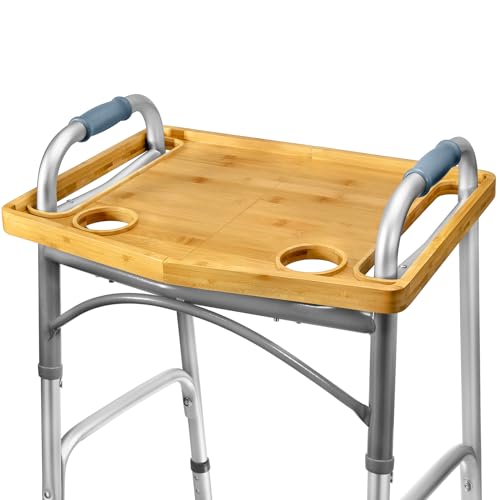 Walker Tray Table with Cup Holder for Folding Walkers Foldable