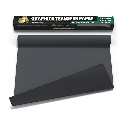 MyArtscape Graphite Transfer Paper Roll - 17 x 15 ft Black Waxed - size: 17" x 15ft