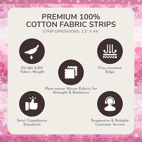 Tinyspool & Co.'s Twirlie Roll 40 Precut Quilting Fabric Strips for Quilting Supplies, Crafting, Sewing, Soft Cotton Strip for Blanket, Rug, Upholstery, Home Decor, and Purse Making, Potter’s Pink - color: Potter's Pink