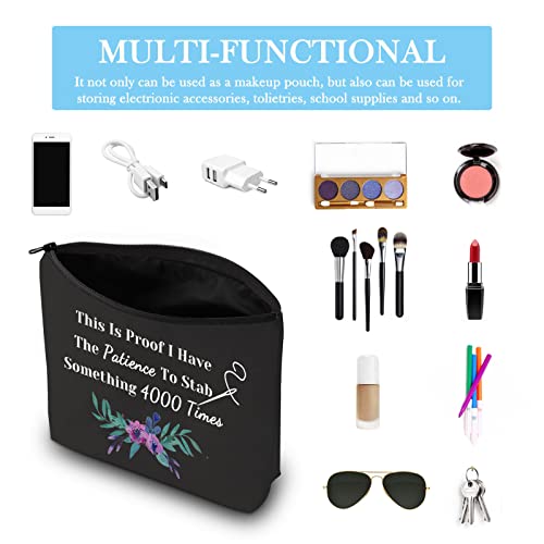 GJTIM Cross Stitch Gift Cross Stitch Project Bag This Is Proof I Stab Something 4000 Times Sewing Project Bag - color: Sth. 4000 Times Black