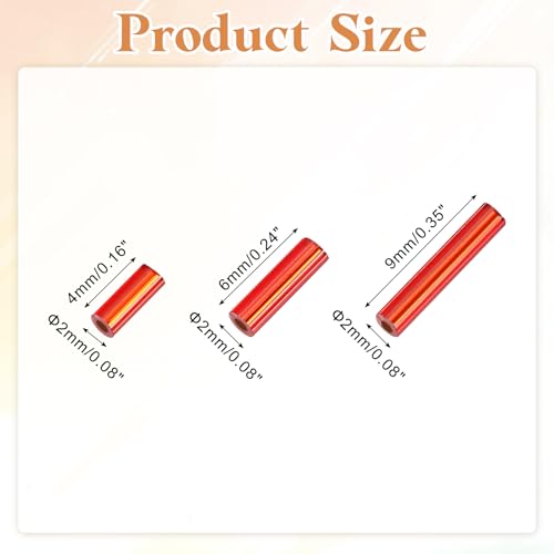 MECCANIXITY 2000pcs Glass Bugle Beads 4/6/9mm Long Tube Cylinder Beads - color: Bright Red